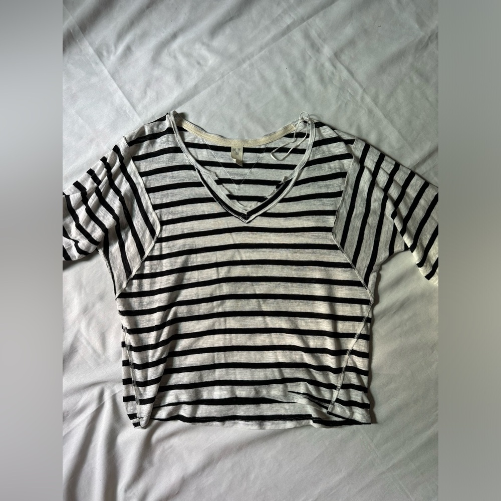 We The Free Striped Black And White Shirt Size M